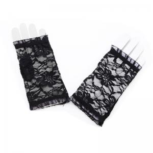 China Adults Sexy Hollow Fingerless Lace Gloves , Mesh Short Fingerless Gloves supplier