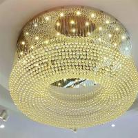 China Brass Crystal Halo Chandelier Pendant Light 110V-220V OEM ODM on sale