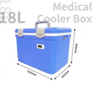 China Blue Medical Cooler Box with Insulation Type PU Foam for Medical Supplies Storage supplier