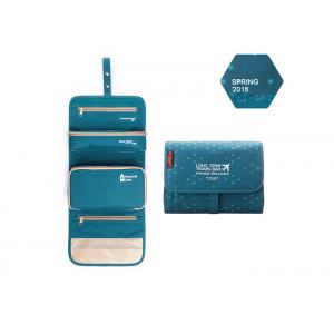 Large Custom Hanging Folding Toiletry Bag , Travel Organizer Cosmetic Bag For Women