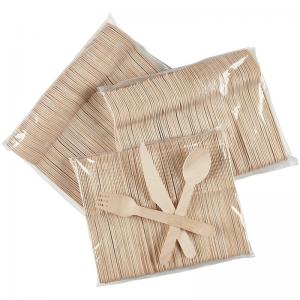 China Custom Disposable Wooden Kitchen Spoon Knife Fork Set Wooden Flatware Set supplier