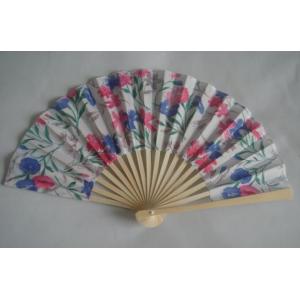 21cm Folding Hand Fans / Foldable Fan With Print Silk Fabric