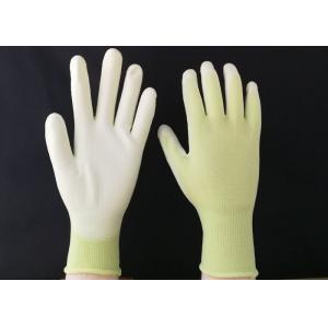 China 13 Gauge Polyurethane Coated Gloves Green Nylon Seamless Reusable Design supplier