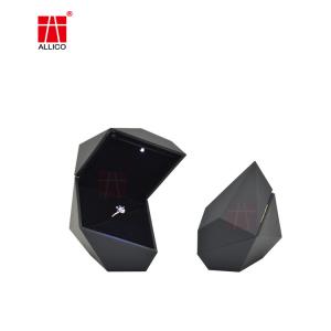 ISO Matt Lamination Black Cardboard Jewelry Boxes For Engagement Ring