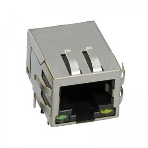 China Single Port Tab Down 8 Pin Female RJ45 PCB Connector With Filter Ethernet supplier