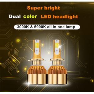 White Gold Color 12V 10000LM H4 H7 H1 H8 H9 H11 Led Car Headlight 3000K 6000K Dual Color Led Headlamp Auto Bulbs