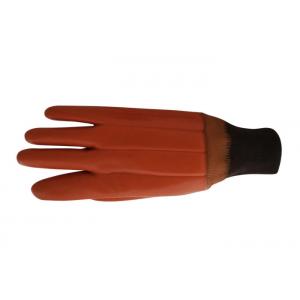 China Foam Insulated Liner PVC Coated Gloves Orange Maximum Protection From Acids supplier