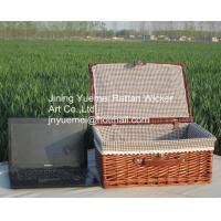 China wicker storage basket with cover mat willow storage basket on sale