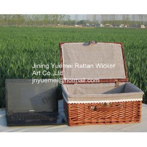 China wicker storage basket with cover mat willow storage basket supplier