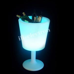 Wireless Plastic LED Ice Bucket Cup Shape 16 Colors Change For Champagne