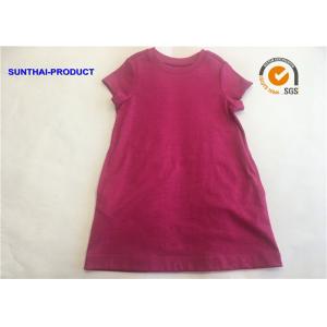 China Crew Neck Baby T Shirt Dress Short Sleeve 100% Cotton Slub Jersey SGS Certified supplier