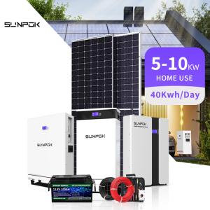 China オフグリッド太陽光発電システム 5kW 10kW 20kW 太陽光パネル バッテリーとインバーターキット 家庭用の完全なハイブリッド太陽光発電システム wholesale