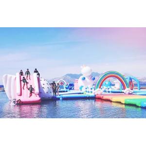 Unicorn Themed Blow Up Water Parks 100 person Capacity
