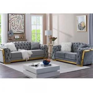 Furniture Factory Hot Sale Modern Velvet Sectional Sofa Set Furniture Chesterfield 1+2+3 Sofa Velvet Living Room