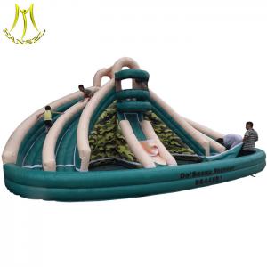 China Hansel cheap amusement bouncy castle inflatable slide with pool for kids game center supplier