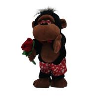China Valentines Day Plush Toys Singing Dancing Twisting Gorilla With A Rose on sale