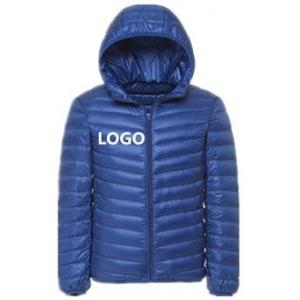 Windproof Mens Light Down Jacket With Hood , Mens Feather Down Coat