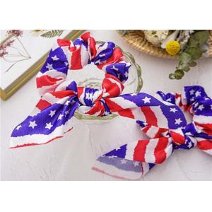 USA national Flag printed large scrunchies Europe American lady hair ribbons accessories wholesale OEM picture