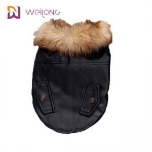 Customized Faux Fur Leatheret Pet Coat Dog Winter Clothes