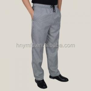 Top Quality Custom Design Workwear Chefs Clothing  uniform pants with zipper fly checked chefs pants