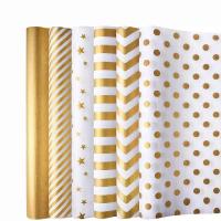 China Gold Foil Gift Wrap Paper Bulk Custom With Logo Recyclable Gift Wrapping Accessory on sale