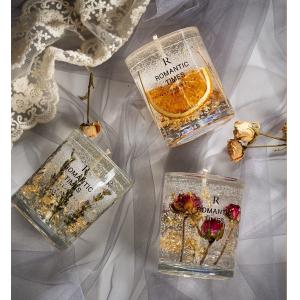 Los diseños de lujo de la etiqueta privada 20 de la decoración del HOGAR del AROMA sospechan la cera Jelly Scented Candle de la soja de la fruta de la flor del gel de la fragancia en vidrio