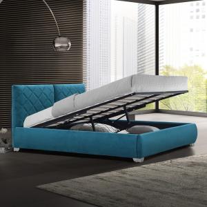 Full Upholstered Platform Bed with Lifting Storage, Full Size Bed Frame with Storage and Tufted Headboard