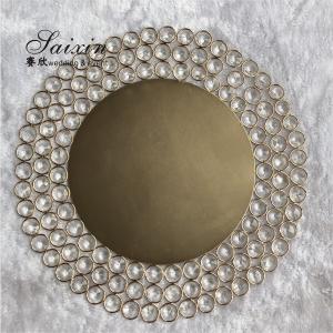 Glass Gold Beaded Charger Plates Wedding Crystal 12 Inch