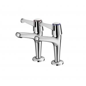 China Modern Deck Mounted Dual Hole Two Handle Faucet Polished Chrome OEM supplier