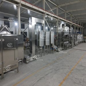 China 2000kg/h High Efficiency Fully Automatic Peanut Butter Production Line Adopts PLC Program Control And Easy Operate wholesale