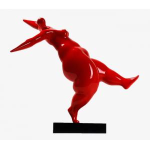 China Resin Wall Mounted Metal Sculpture Red Abstract Portrait Sculpture Office Desk Decoration supplier
