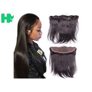 Smooth Human Hair Closure 13*4 Lace Frontal Closure Straight Natural Black 8A