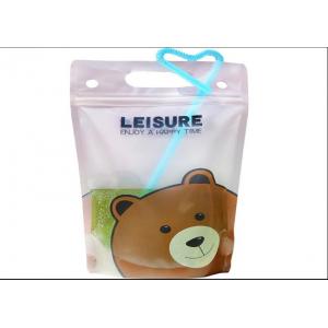 China Juice Drink Stand Up Bags Custom Printing CMYK Color FDA Certificate With Handle supplier