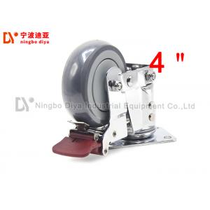 China TPR Static Damping Plate Grey Industrial Caster Wheels With Brake supplier