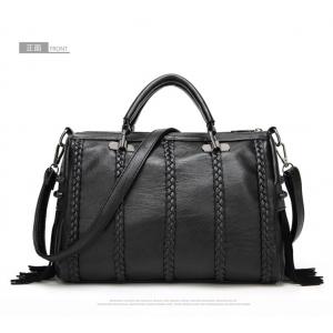 China Weave Bag PU Leather Bags with Tassel Tote Bag Casual Simply Women's Handbags supplier