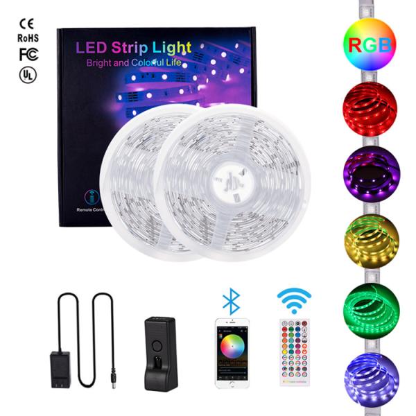 12V IP65 los 5m/10m 5050 luces de tira llevadas decorativas de la luz de tira del RGB LED con el telecontrol