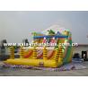 Inflatable Triple Lanes Slide With Palm Tree For Beach Games / Water Games