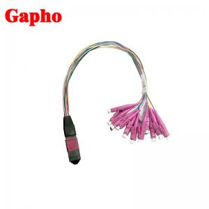 Flat / Round Fiber Optic Patch Cables , MPO / MTP 12 core Ribbon Fiber Cable