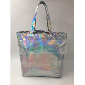 Fashionable Silver Holographic Bag , Laser PU Hologram Shopper Bag Special Design