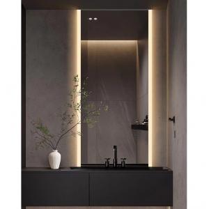China Smart LED Hotel Bathroom Vanity Mirrors Wall Mounted Frameless Defogger Dimmer supplier