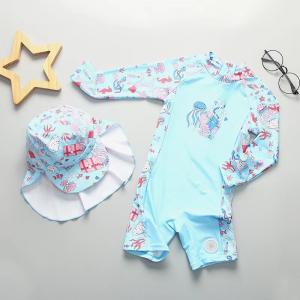 China Summer Girls Swimming Suits Long Sleeve Children Swimming Suits For Kids Bikini supplier