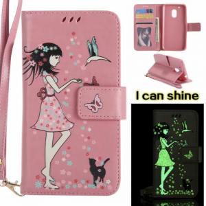 China MOTO G4 Play  Luminous 3D Girl pattern leather Case with Cash Slots Stand Wristlet Strap supplier