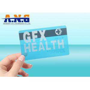 China CR80 Size Clear transparent business card RFID with black magnetic stripe supplier