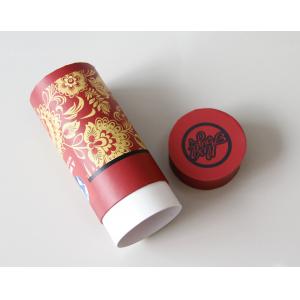 Environmental Red Gift / Craft Paper Tube packaging Box with ISO SGS FDA QS