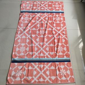 Hot selling Yarn dyed jacquard Customized Single velvet cotton soft beach bath towel