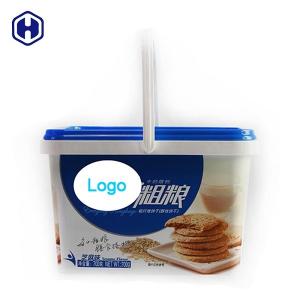 Single Handle Square Plastic Containers With Lids In Mold Labeling