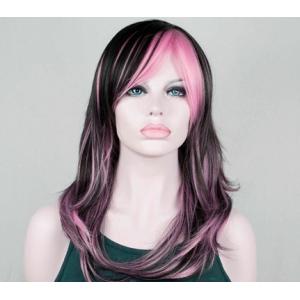 Layered Black Synthetic Wig For Women High Temperature Fiber Wigs