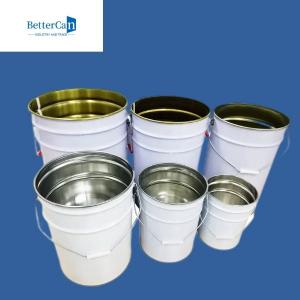 China Metal 20L White Bucket , 5 Gallon Metal Bucket With Locking Lid supplier