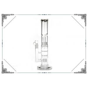 14 Inch Straight Tube Glass Water Pipe Double Honeycomb / Matrix Perc