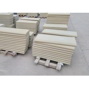 China Bull Nose Beige Natural Sandstone Step Stone Round Edge For Outdoor Stair Steps supplier